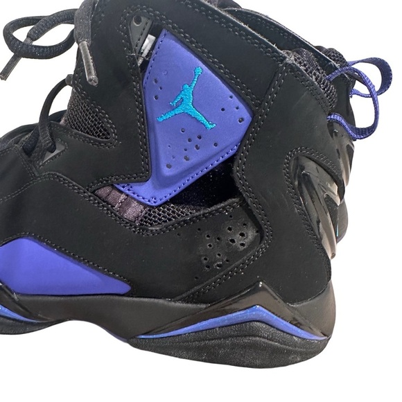 Air Jordan True Fight in Black & Blue Lagoon Leather Sneaker Shoes US 10.5 EUC - Picture 14 of 16